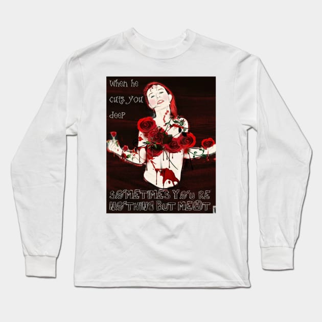 Blood Roses Long Sleeve T-Shirt by RabbitWithFangs